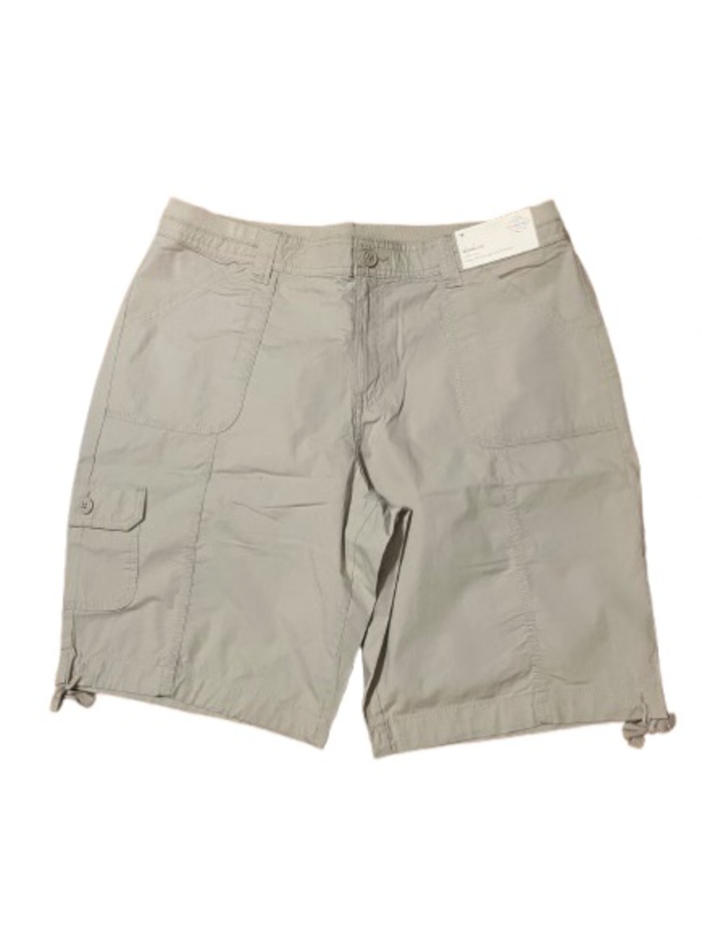 NWT St. John’s Bay Mid Rise Bermuda Lightweight Cargo Shorts - Beige Size 16